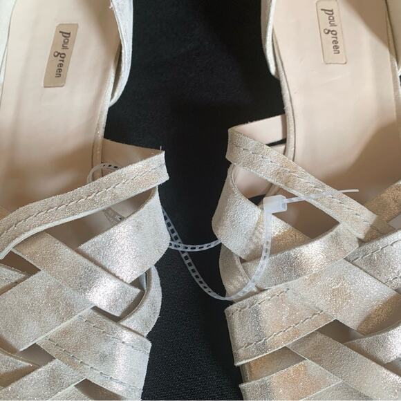 PAUL GREEN Women’s ECO Lucia D'Orsay Peep-Toe Sandal, Mineral Antic Metallic,7.5 - Picture 6 of 14